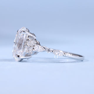 2.0CT Oval Cut Moissanite Diamond Cluster Timeless Engagement Rings
