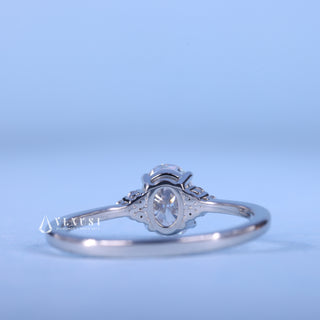 2.0CT Oval Cut Moissanite Diamond Cluster Engagement Ring