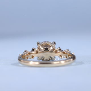 1.0CT Round Cut Moissanite Diamond Cluster Engagement Ring