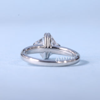 1.0CT Asscher Cut Moissanite Diamond Solitaire Engagement Ring