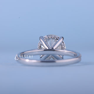 1.50CT Round Cut Moissanite Diamond Hidden Halo Pave Timeless Engagement Rings