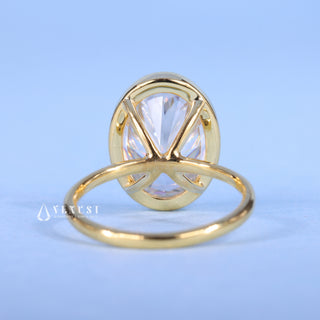 2.50CT Bezel Set Oval Moissanite Diamond Timeless Engagement Rings