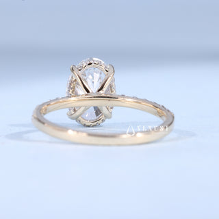 2.50CT Oval Cut Moissanite Diamond Hidden Halo Pave Timeless Engagement Ring