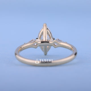 1.0CT Marquise Moissanite Diamond Three Stone Engagement Rings