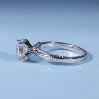 1.0CT Round Moissanite Diamond Vintage Style Engagement Rings