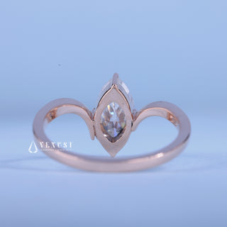 1.50CT Marquise Moissanite Unique Engagement Fancy Diamond Ring