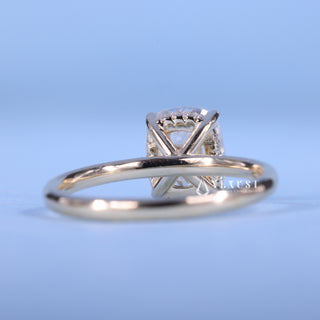 1.50CT Elongated Cushion Cut Moissanite Diamond Hidden Halo Solitaire Engagement Ring