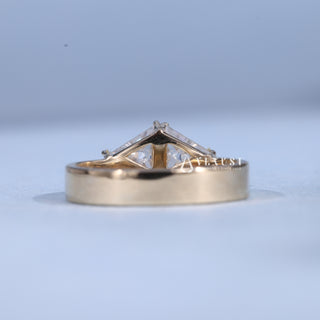 0.50CT Trilliant Moissanite Diamond Two Stone Unique Engagement Rings