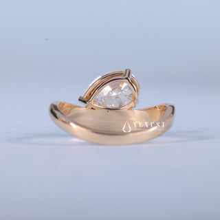 1.50CT East West Pear Moissanite Diamond Unique Engagement Ring