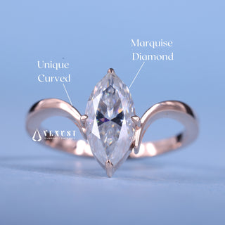 1.50CT Marquise Moissanite Unique Engagement Fancy Diamond Ring