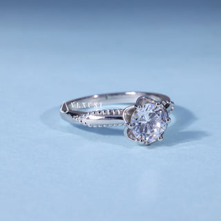 1.0CT Round Moissanite Diamond Vintage Style Engagement Rings