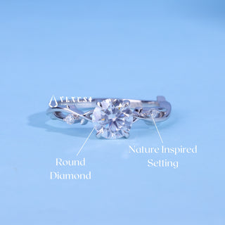 1.0CT Round Moissanite Diamond Nature Inspired Twig Style Engagement Ring