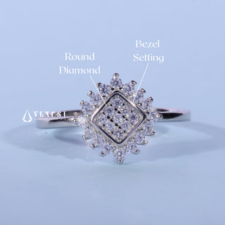 0.60CT Bezel Set Round Moissanite Diamond Engagement Ring