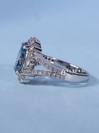 1.50CT Ice Crush Oval Cut American Diamond Halo Split Shank Engagement Ring