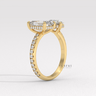 toi et moi bridal ring emerald pear