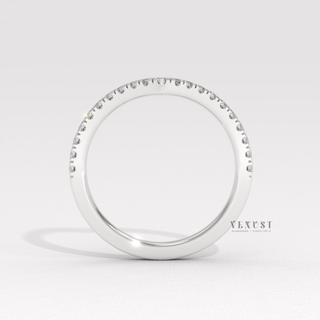 trendy curved wedding band