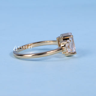 1.50CT Oval Cut Moissanite Diamond Three Stone Engagement Ring