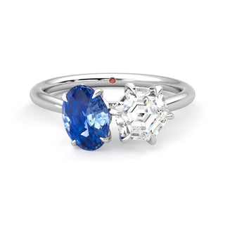 two stone engagement ring,toi et moi ring 