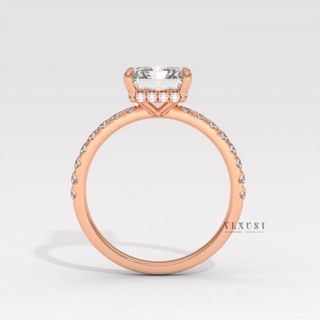 unique emerald pave engagement ring