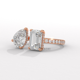 unique two stone diamond engagement ring