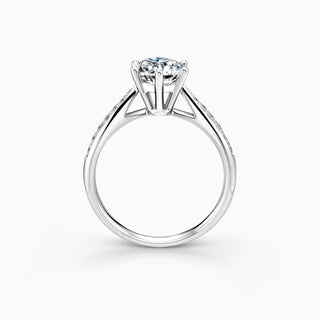 1.5 CT Round Cut Moissanite Diamond Cathedral Setting Engagement Ring