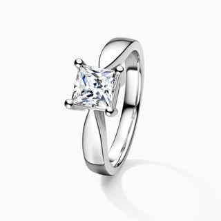 1.0 CT Princess Cut Moissanite Diamond Solitaire Setting Engagement Ring