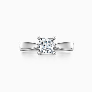 1.0 CT Princess Cut Moissanite Diamond Solitaire Setting Engagement Ring