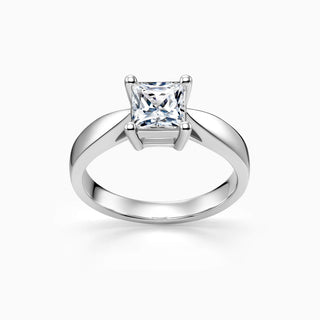 1.0 CT Princess Cut Moissanite Diamond Solitaire Setting Engagement Ring