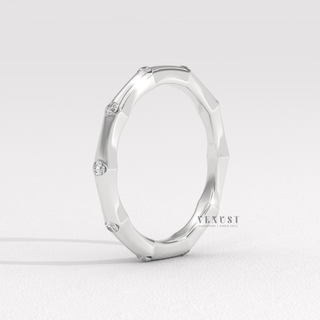yellow gold petite diamond band