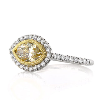 yellow marquise moissanite ring