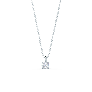 Round Moissanite Solitaire Necklace in Solid Gold