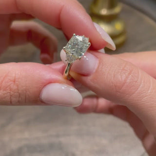 2.5ct Cushion Cut Three Stone Moissanite Diamond Engagement Ring