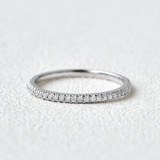 1.5mm Round Brilliant Cut Moissanite Full Eternity Wedding Band