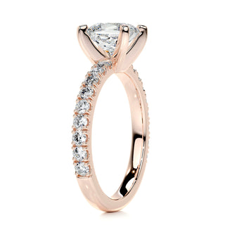 1.0ct Princess Cut Pave Moissanite Diamond Engagement Ring