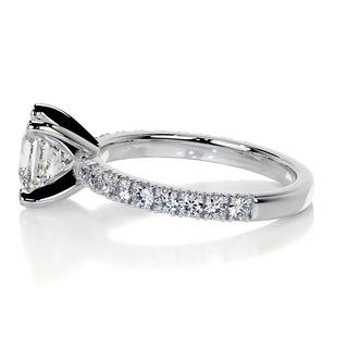 1.0ct Princess Cut Pave Moissanite Diamond Engagement Ring