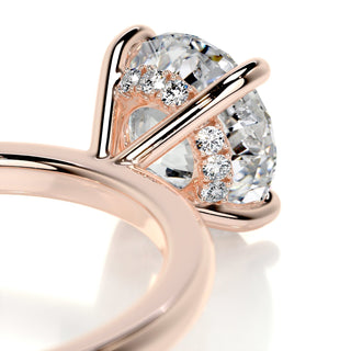 2.0ct Round Cut Hidden Halo Moissanite Diamond Engagement Ring