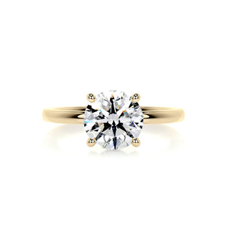 2.0ct Round Cut Hidden Halo Moissanite Diamond Engagement Ring