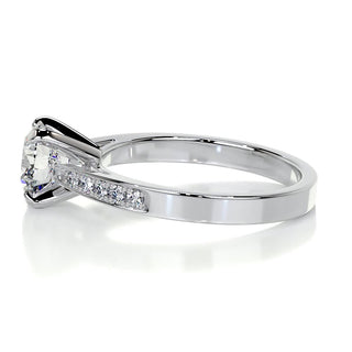 1.25ct Round Cut Channel Moissanite Diamond Engagement Ring