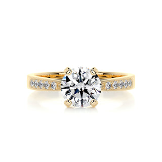 1.25ct Round Cut Channel Moissanite Diamond Engagement Ring
