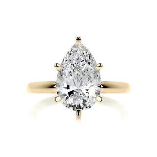 1.0ct Pear Cut Solitaire Moissanite Diamond Engagement Ring