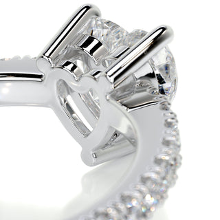 1.0ct Heart Cut Pave Moissanite Diamond Engagement Ring
