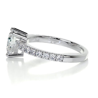 1.0ct Heart Cut Pave Moissanite Diamond Engagement Ring