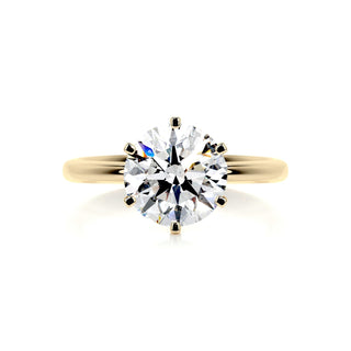 2.5ct Round Cut Solitaire Moissanite Diamond Engagement Ring