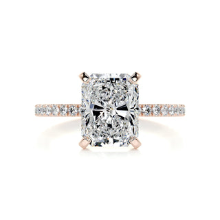 3.0ct Radiant Cut pave Moissanite Diamond Engagement Ring