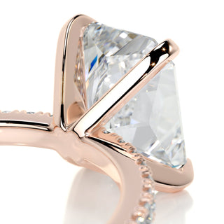 3.0ct Radiant Cut pave Moissanite Diamond Engagement Ring