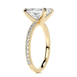 3.0ct Radiant Cut pave Moissanite Diamond Engagement Ring