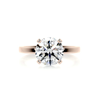 2.0ct Round Cut Solitaire Moissanite Diamond Engagement Ring