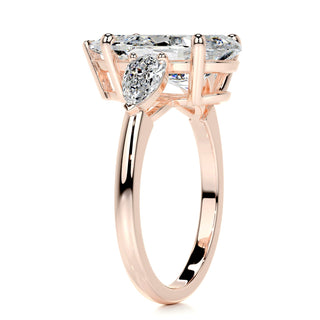 5.0ct Pear Cut Three Stone Moissanite Diamond Engagement Ring