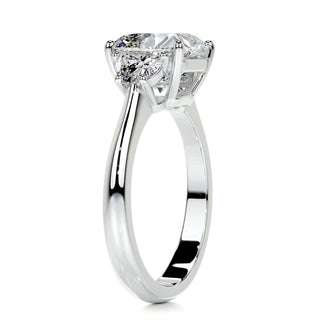 2.5ct Cushion Cut Three Stone Moissanite Diamond Engagement Ring