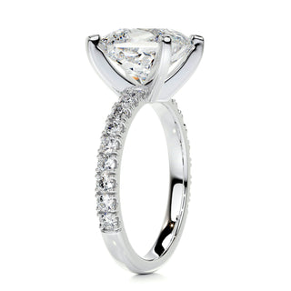 3.5ctw Princess Cut Pave Moissanite Diamond Engagement Ring